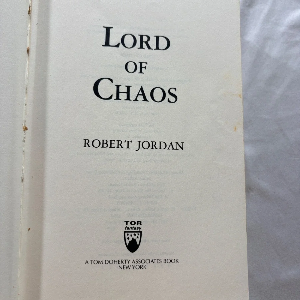 Lord of Chaos Robert Jordan Wheel of Time Book 6 Hardcover 1st Edition 1994 Tor